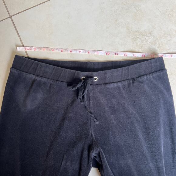 Juicy Couture Y2K Black Velour Jogger Track Pants Size L - Picture 6 of 9